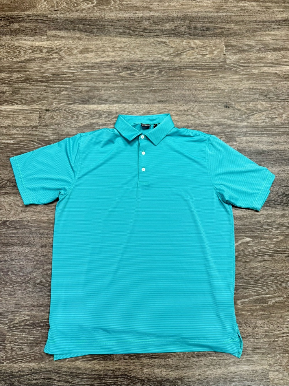 FootJoy FJ Men’s XL Aqua Blue Striped Stretch Performance Golf Polo Cohesity
